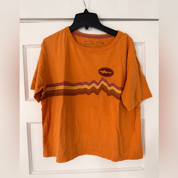 Patagonia Tops - Dogfish Head x Patagonia Orange Cropped Graphic Tee | Size M | Organic Cotton
